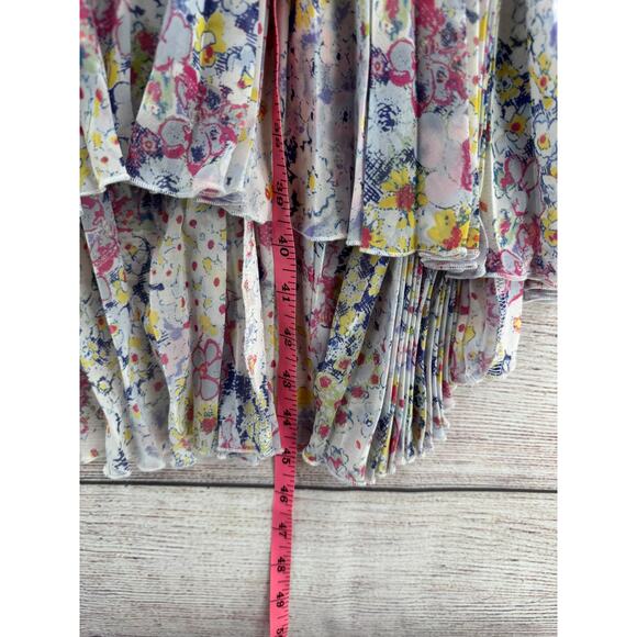 Plenty by Tracy Reese Floral Pleated High Low Dress Womens 2 Multicolor Back Zip - Picture 10 of 10